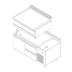 RM GASTRO Fixační kit pro moduly 700 na chladicí podestavbu | RM - K70-BRS220