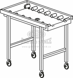 Stůl válečkový pojízdný s vanou 1640 x 650 x 850 mm